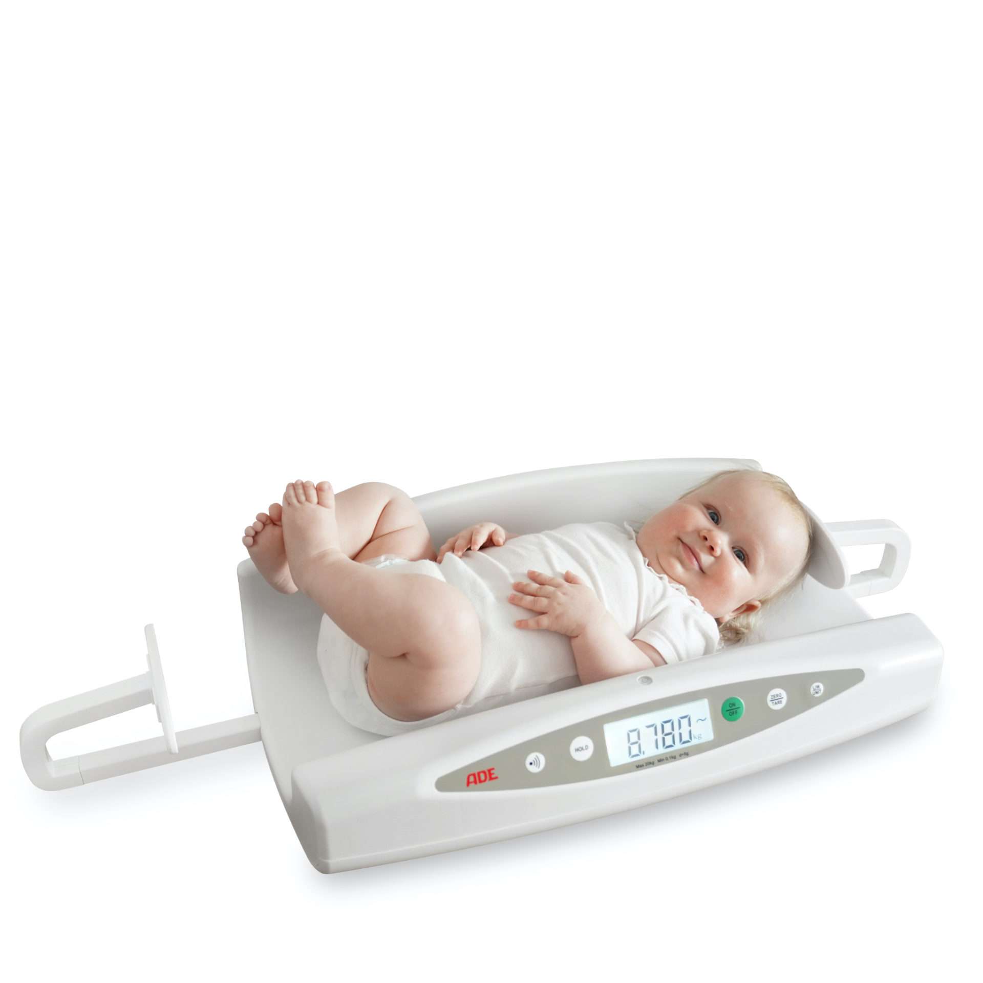 5505409-ADE_Babywaage_M118000-1_4Q.jpeg ADE Baby weighing scale with digital length measuring | M118600-01 - Image 1