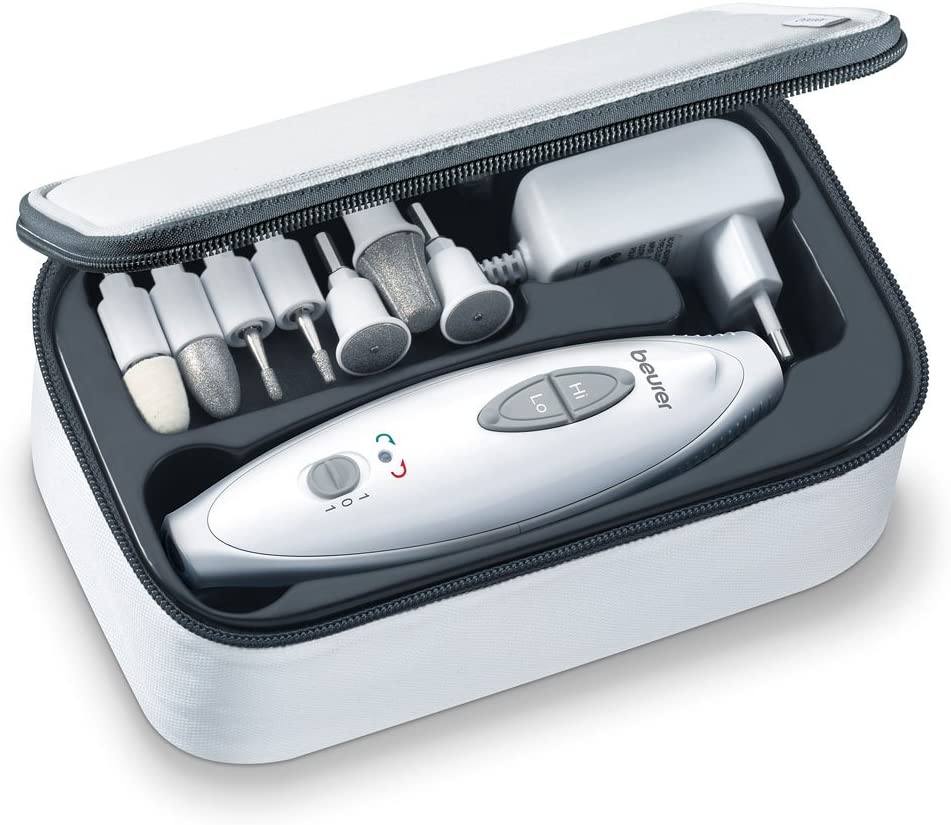 61VAzxQ9QgL._AC_SL1000_-1.jpg Beurer MP41 Electric Manicure – Pedicure Set with 7 Attachments and LED Light - Image 1