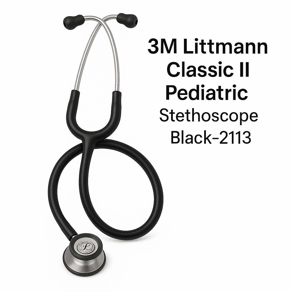 ChatGPT-Image-May-26-2025-02_44_01-PM.png 3M Littmann Classic II Pediatric Stethoscope Black-2113 - Image 1