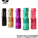 Zoomable LED Mini Pocket Pen Torch Flashlight