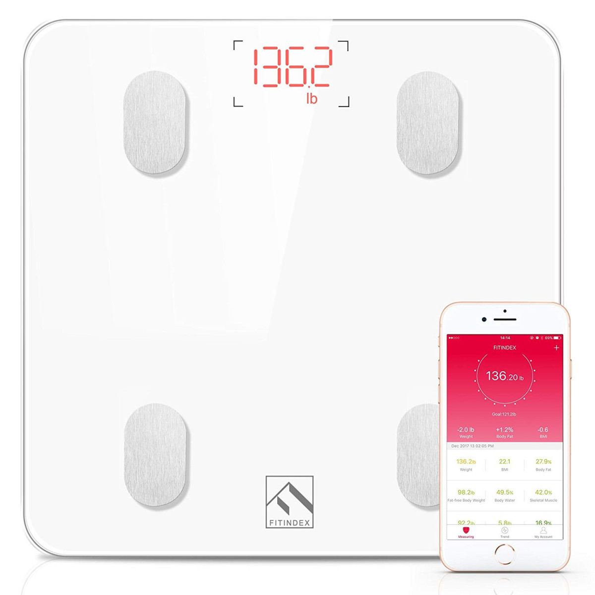 s20789387.jpg FITINDEX ES-26M Bluetooth Smart Body Fat Scale - Image 1