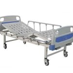 Double Crank Hospital Bed with Free Mattress & Saline Stand